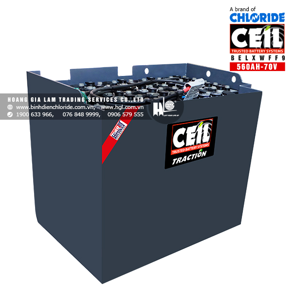 Bình điện xe nâng CEIL (Chloride) 70V - 560Ah BELXWFF9