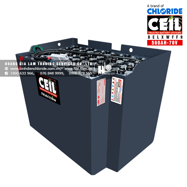 Bình điện xe nâng CEIL (Chloride) 70V - 560Ah BELXWFF9