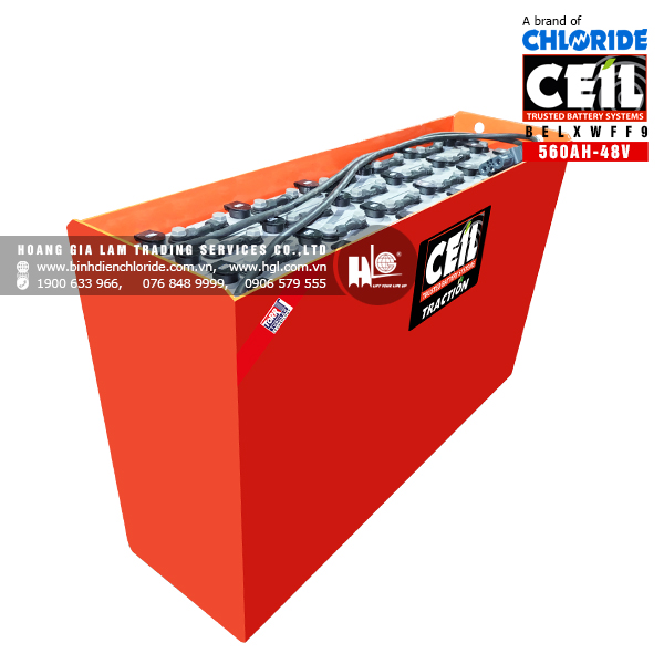 Bình điện xe nâng CEIL (Chloride) 48V - 560Ah BELXWFF9